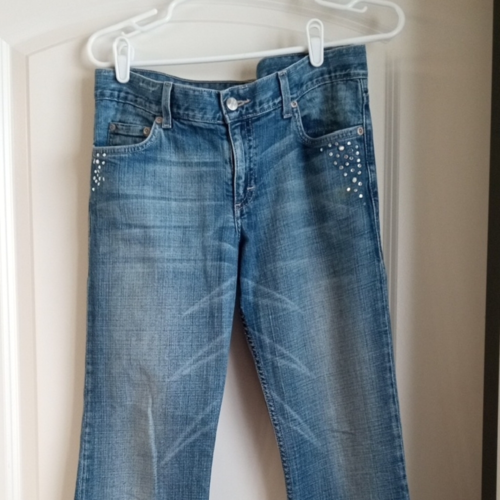 Divided Low Boot Cut Jeans with Rhinestone Accents. Size 29